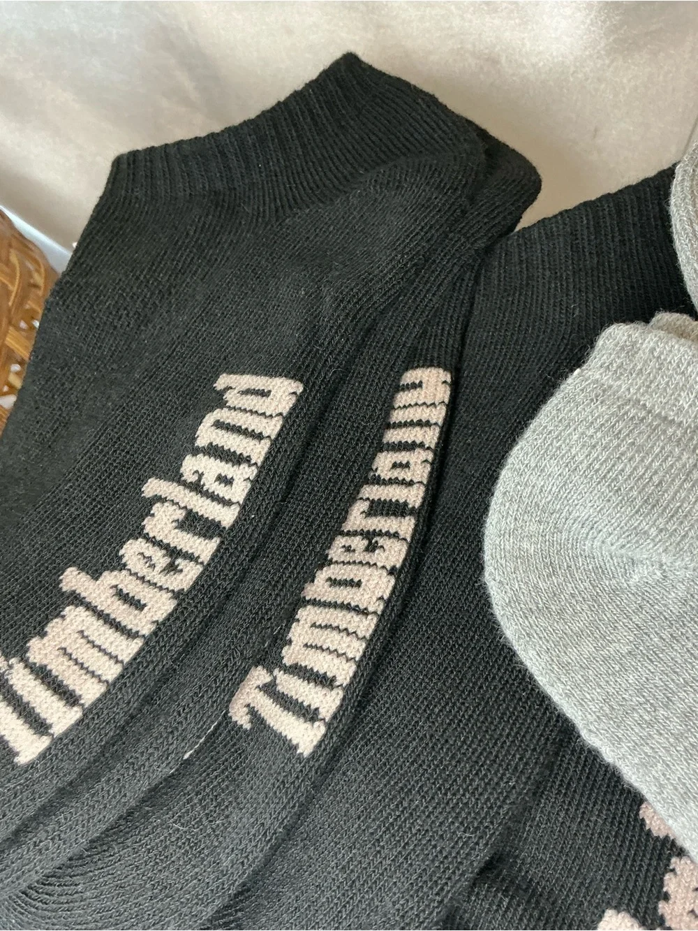 NWOT Timberland Ankle Socks — Black & Gray (6-Pack)